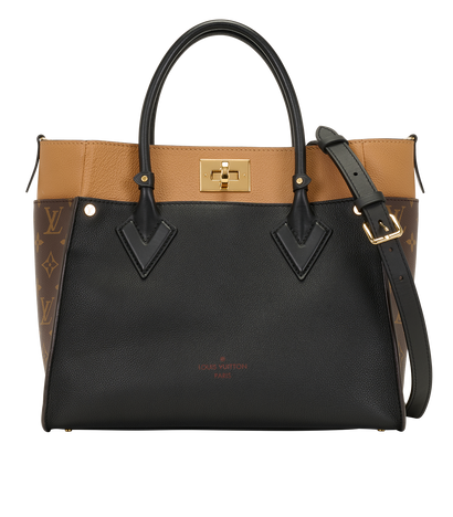 On My Side, &pound;2,500, Handbags, Beige/Black/Brown, Canvas/Leather, Front view